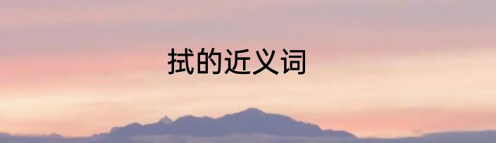 拭的近义词