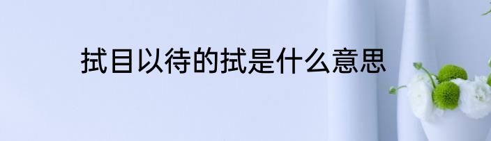 拭目以待的拭是什么意思