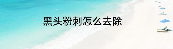黑头粉刺怎么去除