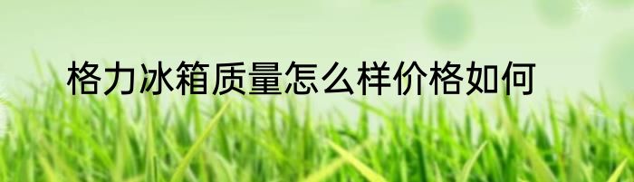 格力冰箱质量怎么样价格如何