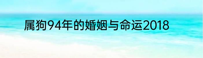 属狗94年的婚姻与命运2018