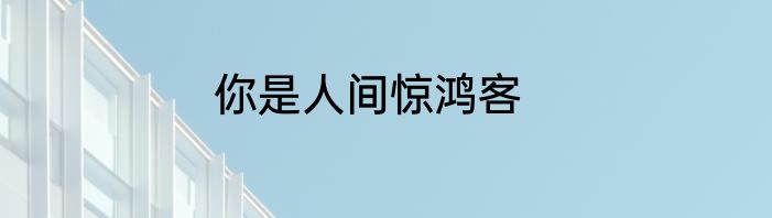 你是人间惊鸿客