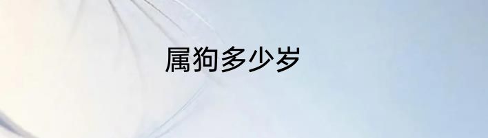 属狗多少岁