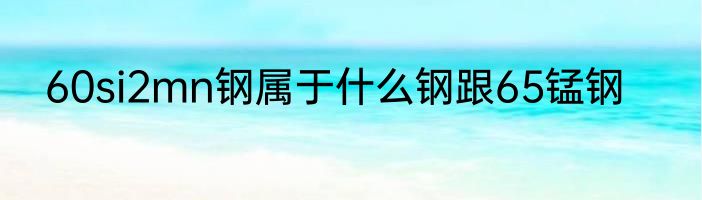 60si2mn钢属于什么钢跟65锰钢