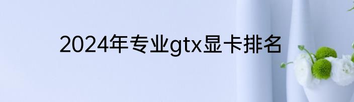 2024年专业gtx显卡排名