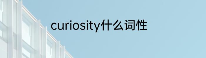 curiosity什么词性