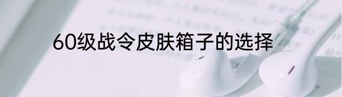 60级战令皮肤箱子的选择