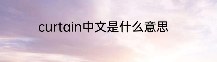 curtain中文是什么意思