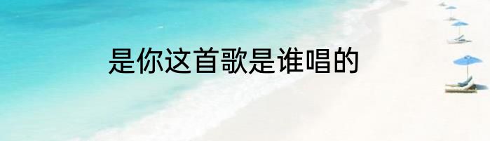 是你这首歌是谁唱的