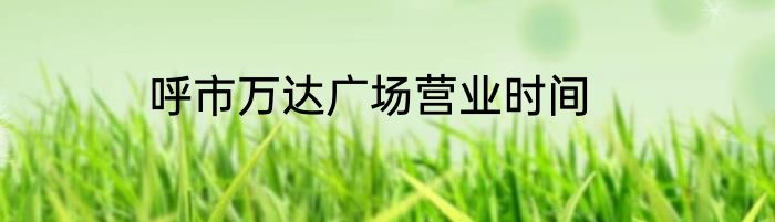呼市万达广场营业时间