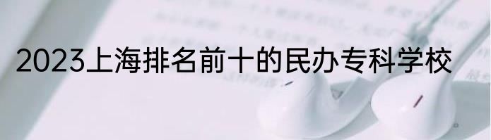 2023上海排名前十的民办专科学校
