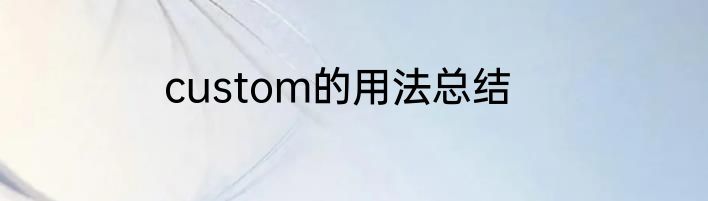 custom的用法总结
