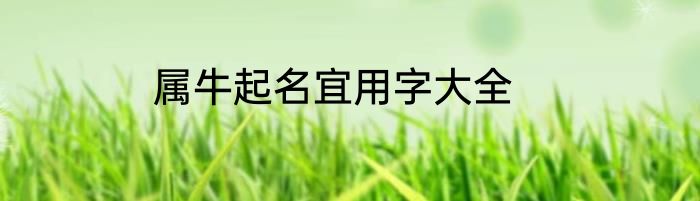 属牛起名宜用字大全