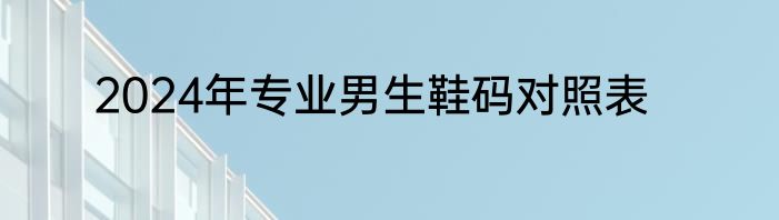 2024年专业男生鞋码对照表