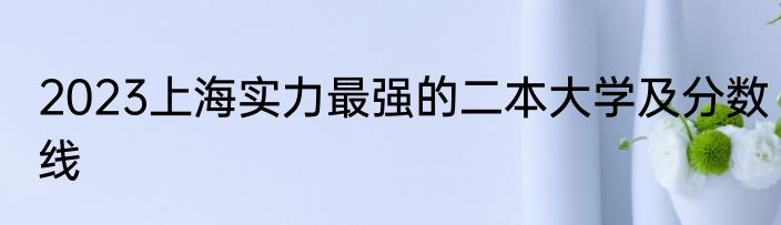 2023上海实力最强的二本大学及分数线