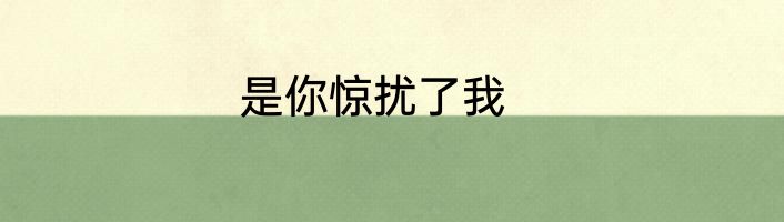 是你惊扰了我