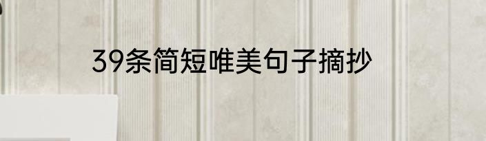 39条简短唯美句子摘抄