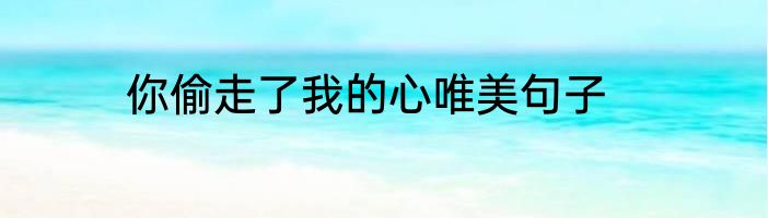 你偷走了我的心唯美句子