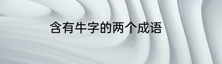 含有牛字的两个成语