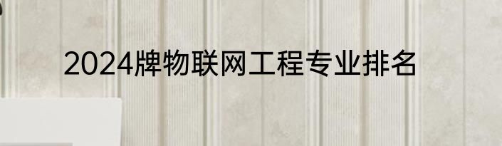 2024牌物联网工程专业排名