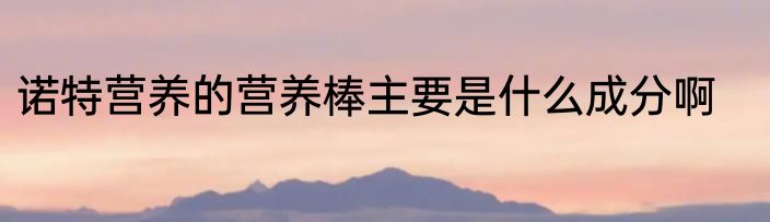 诺特营养的营养棒主要是什么成分啊