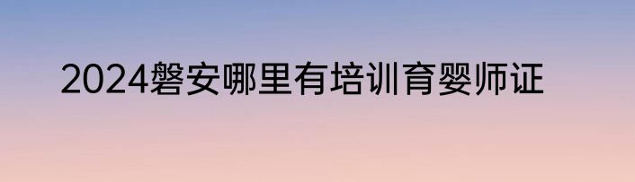 2024磐安哪里有培训育婴师证