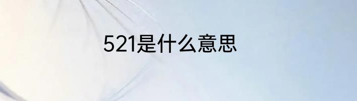 521是什么意思