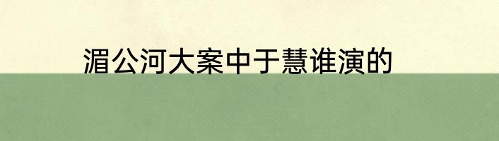 湄公河大案中于慧谁演的