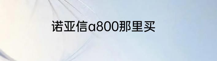 诺亚信a800那里买