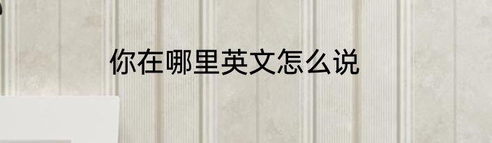 你在哪里英文怎么说