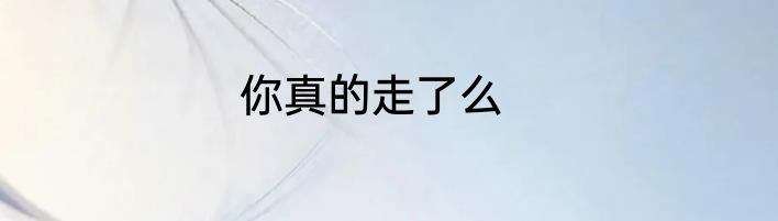 你真的走了么