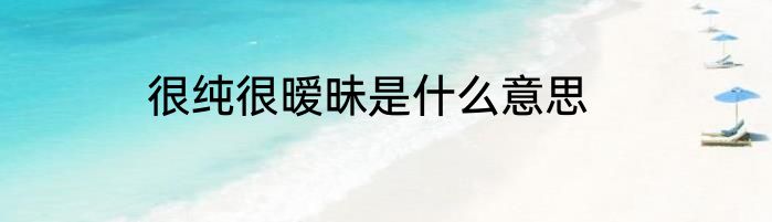 很纯很暧昧是什么意思
