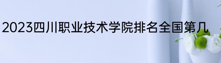 2023四川职业技术学院排名全国第几