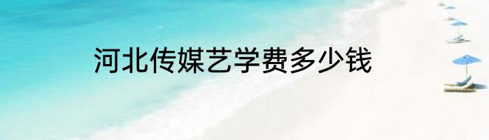 河北传媒艺学费多少钱