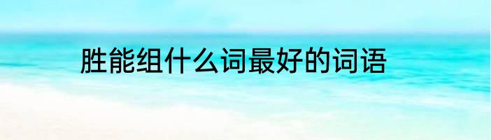 胜能组什么词最好的词语