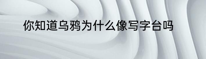 你知道乌鸦为什么像写字台吗