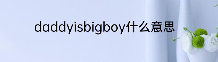 daddyisbigboy什么意思