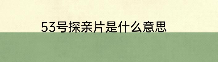 53号探亲片是什么意思
