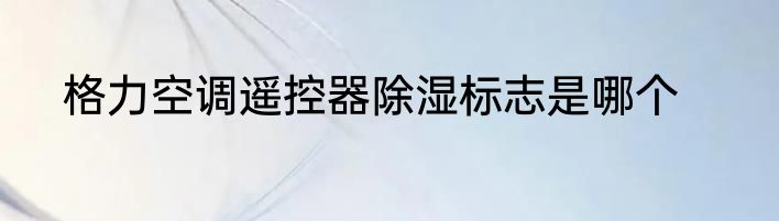 格力空调遥控器除湿标志是哪个