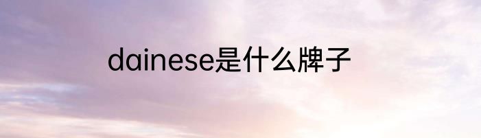 dainese是什么牌子
