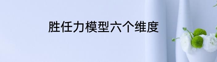 胜任力模型六个维度