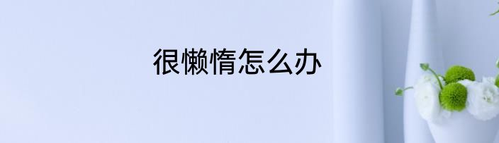 很懒惰怎么办