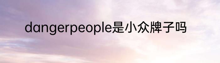 dangerpeople是小众牌子吗