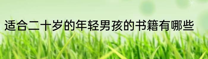 适合二十岁的年轻男孩的书籍有哪些