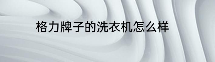 格力牌子的洗衣机怎么样