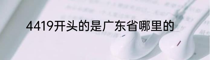 4419开头的是广东省哪里的