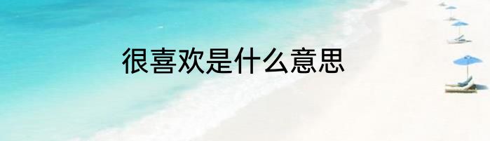 很喜欢是什么意思