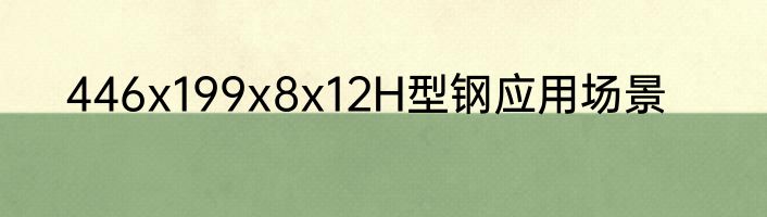 446x199x8x12H型钢应用场景