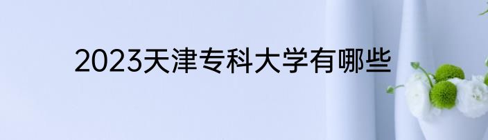 2023天津专科大学有哪些