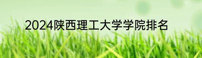2024陕西理工大学学院排名